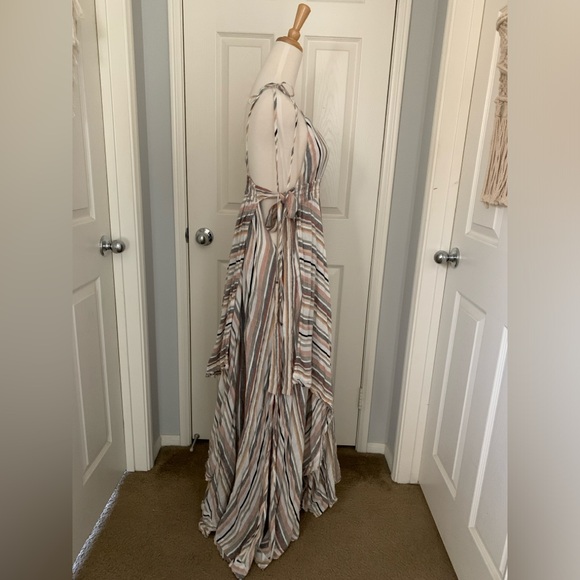 FREE PEOPLE Striped Tropical Heat Maxi Neutral Layered Dress - Picture 8 of 12
